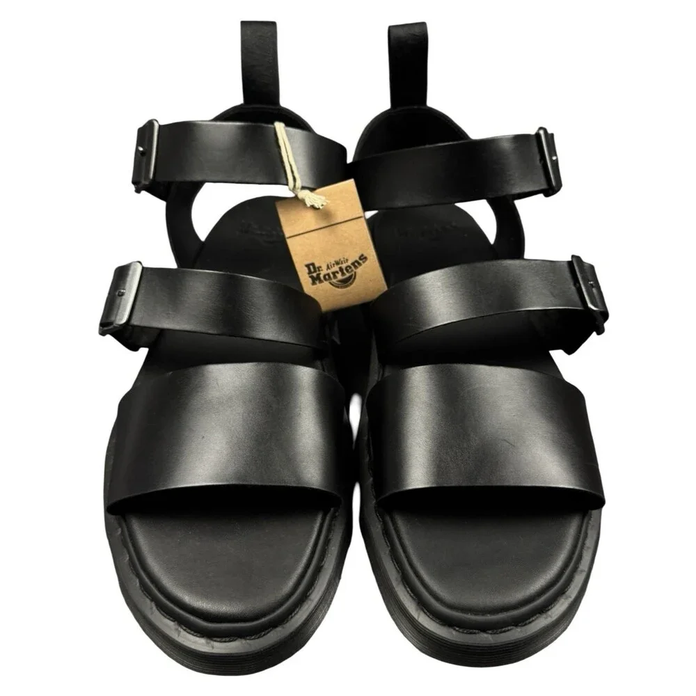 Dr Martens Mens Size 13 Gryphon Atlas Leather Gladiator Sandals Black New
